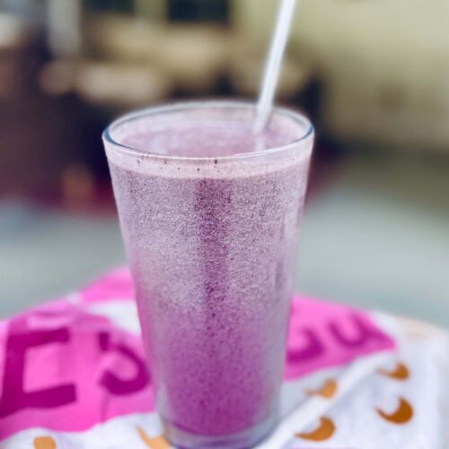 A protein smoothie with berries