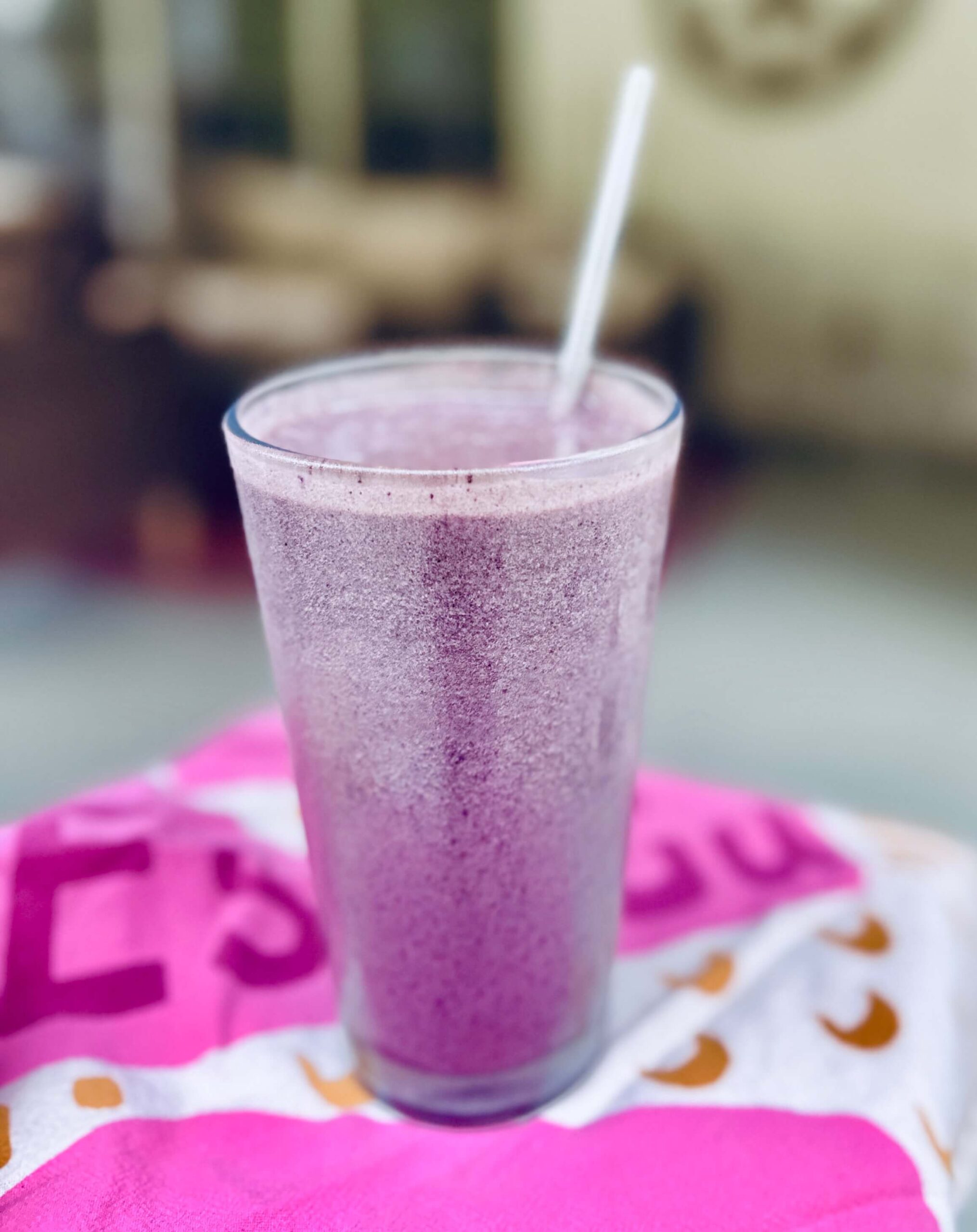 A protein smoothie with berries